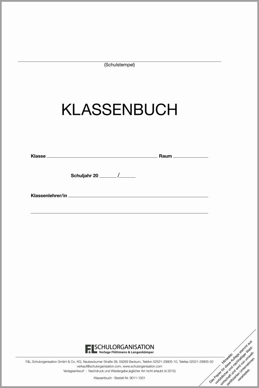 Klassenbuch F&L 9011-1001-2