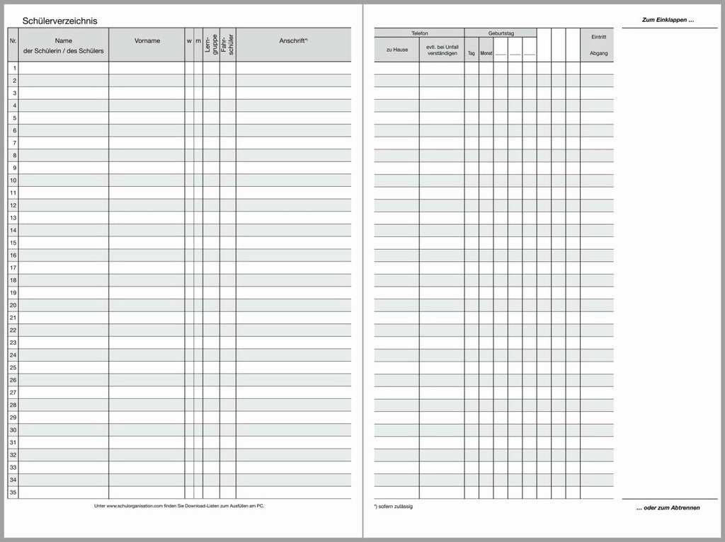 Klassenbuch F&L 9011-1001-2