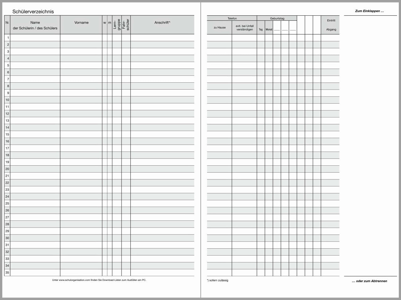 Klassenbuch F&L 9011-1001-2
