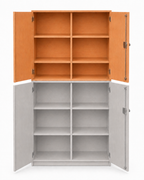 Aufsatzschrank - geschlossen mit Mittelwand 92 cm hoch