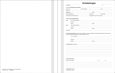 Klassenbuch  40700 - Schülerbogen Rheinland-Pfalz zum Einheften der Schülerakte