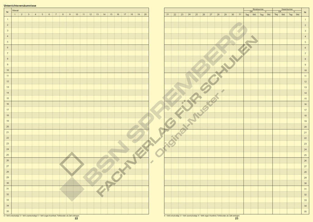 Klassenbuch BSN 50005106