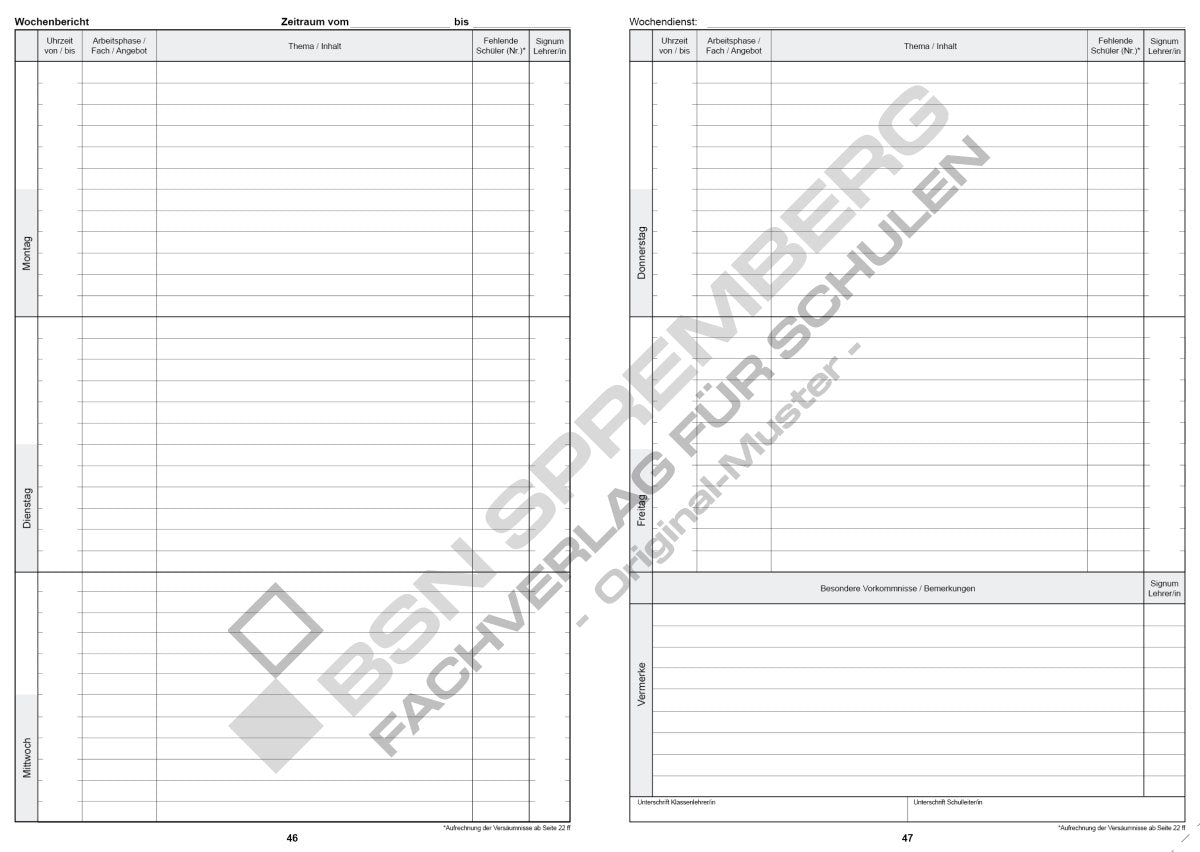 Klassenbuch BSN 50005106