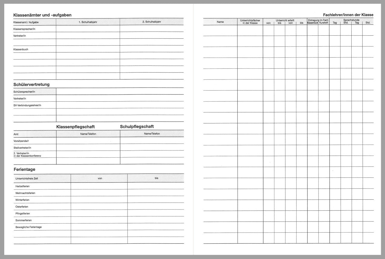 Klassenbuch F&L 9095-1040-U