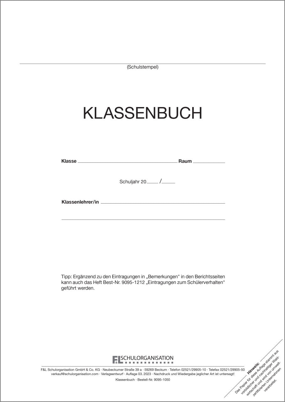 Klassenbuch F&L 9095-1050-U