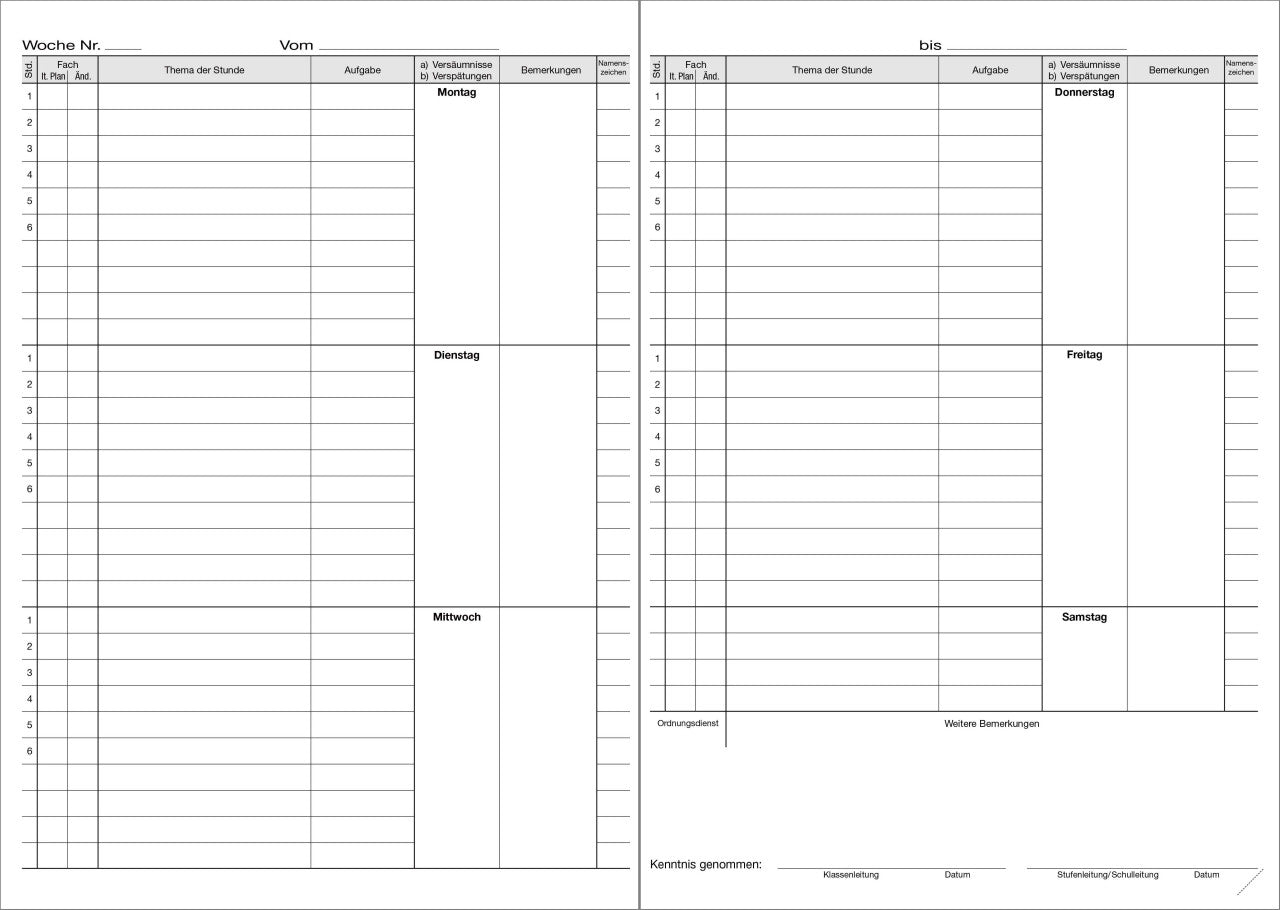 Klassenbuch F&L 9095-1050-U