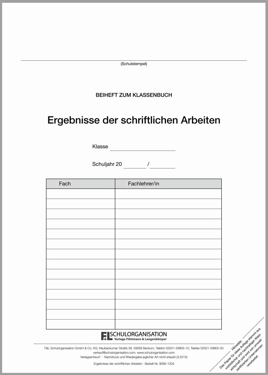 Klassenbuch F&L 9095-1204