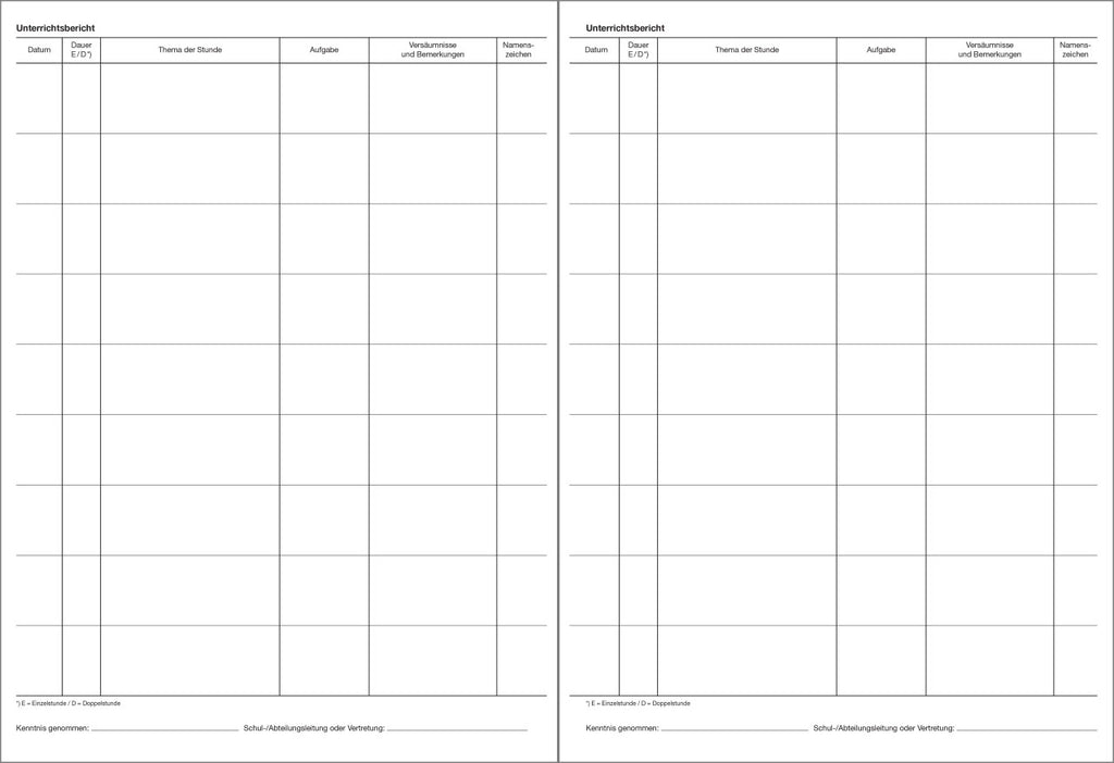 Klassenbuch F&L 9095-1401 Kursheft