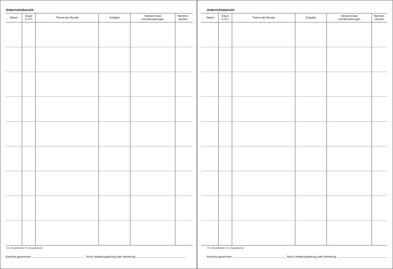 Klassenbuch F&L 9095-1401 Kursheft