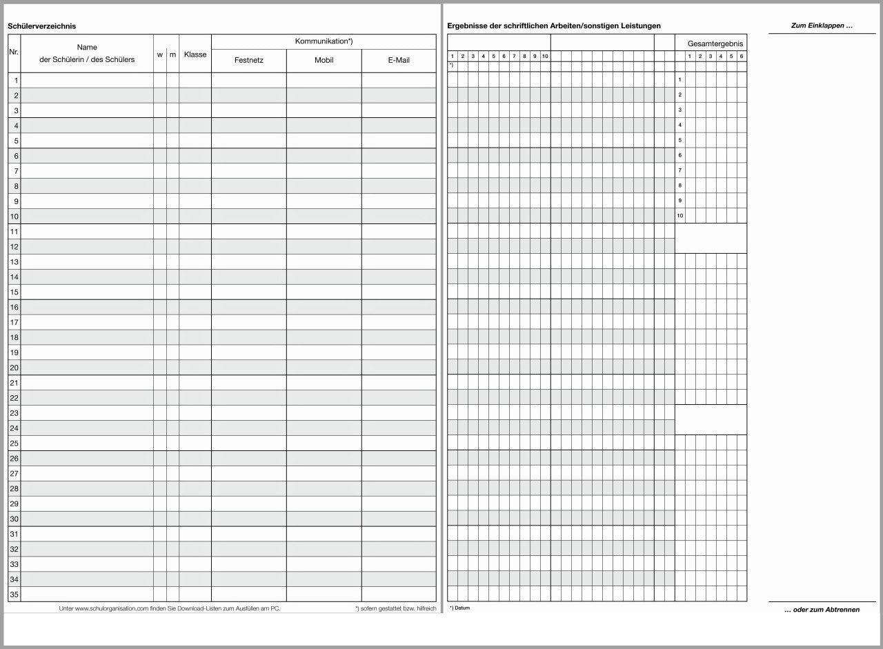 Klassenbuch F&L 9095-1406 - Kursheft Schuljahr