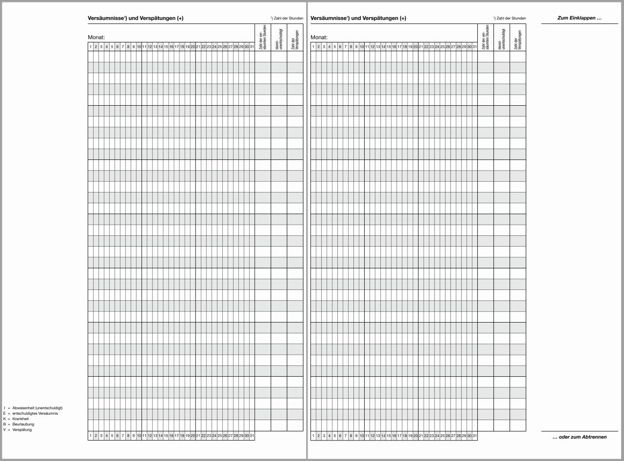 Klassenbuch F&L 9095-1406 - Kursheft Schuljahr
