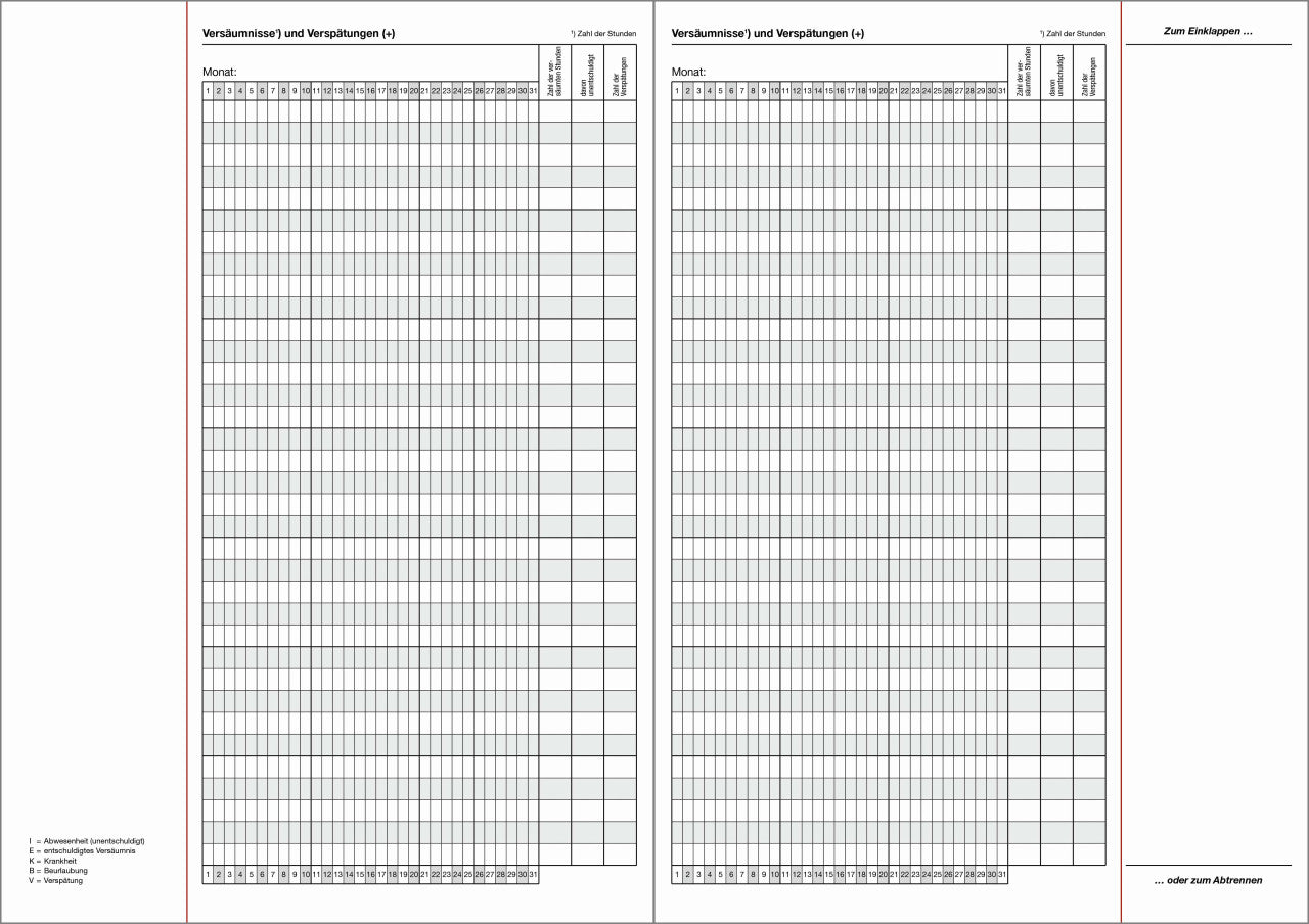 Klassenbuch F&L 9095-1408 - Kursheft Schuljahr