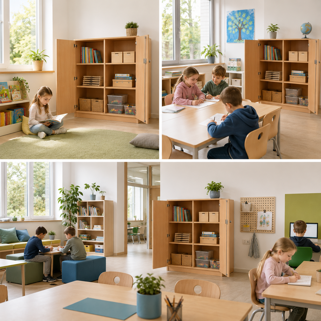 Schrank mit Mittelwand 120 cm hoch