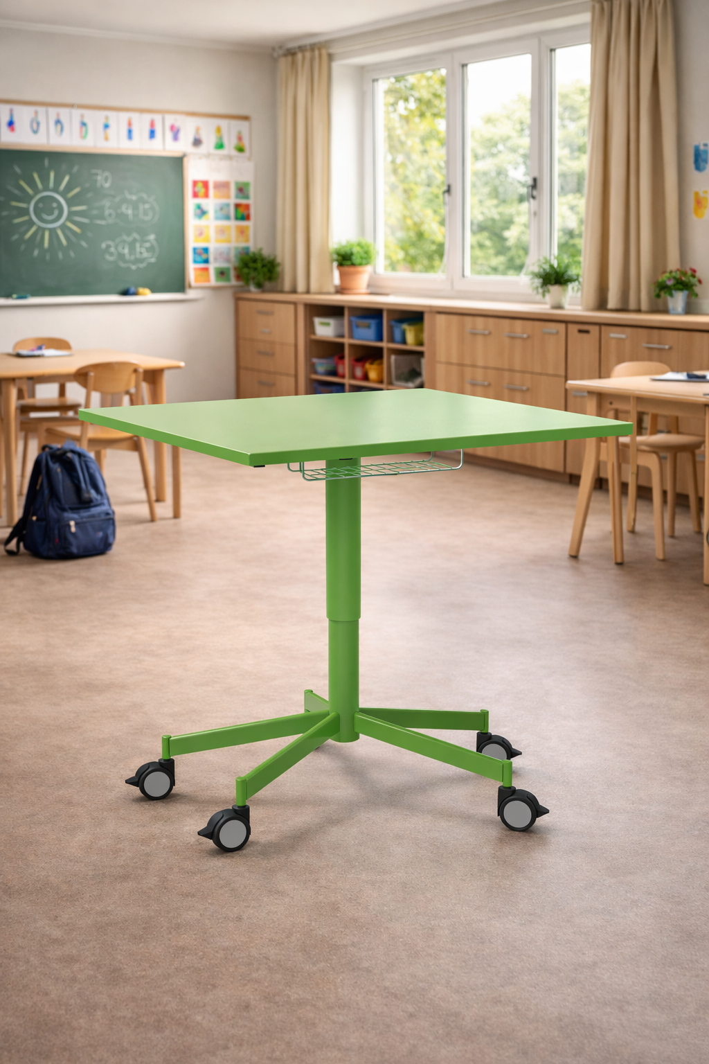 Project höhenverstellbarer Lehrertisch - Quadrat Tischplatte