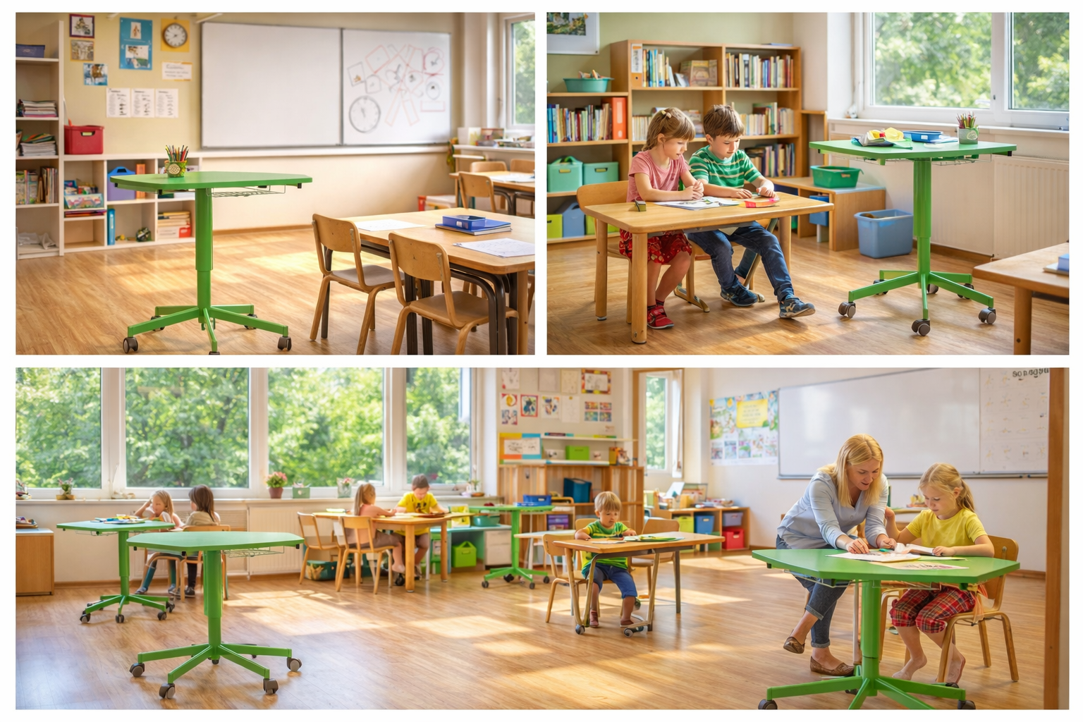 Project höhenverstellbarer Lehrertisch - 5 eckige Tischplatte