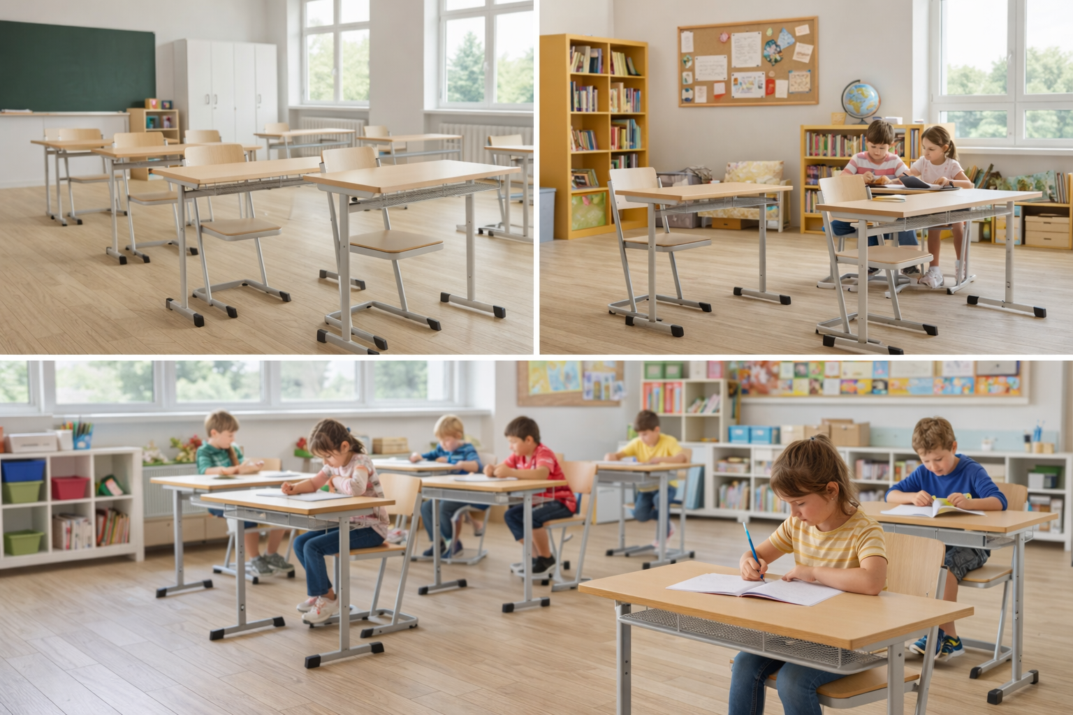 Project Logo 2er Schülertisch - höhenverstellbar Größe 3-7