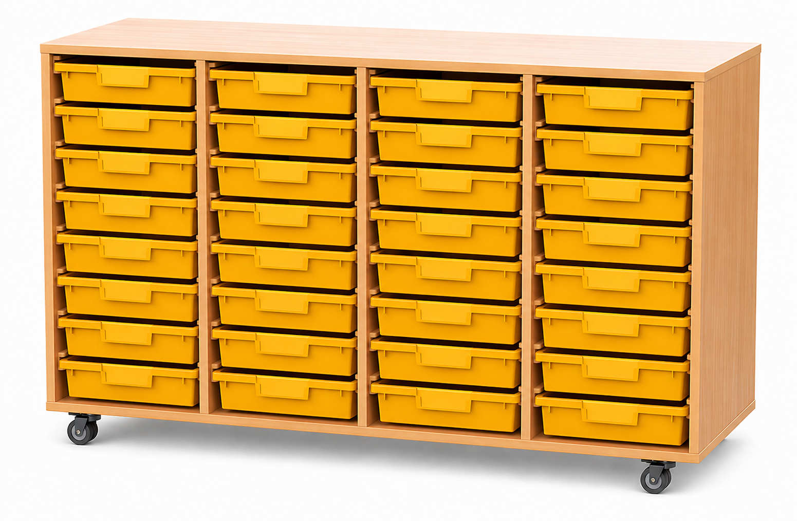 Materialcontainer, 4-reihig, fahrbar
