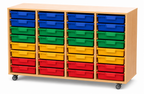 Materialcontainer, 4-reihig, fahrbar