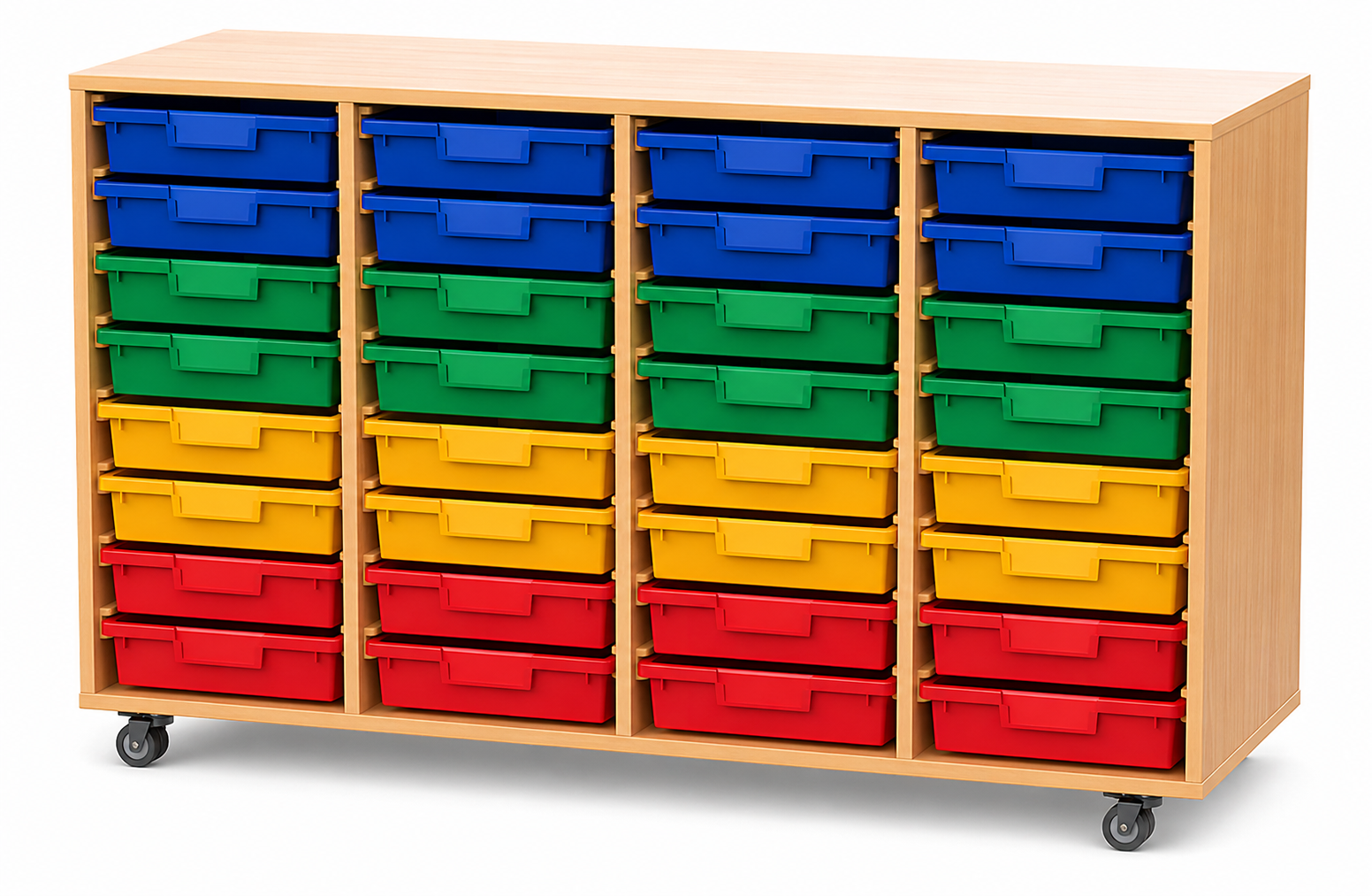 Materialcontainer, 4-reihig, fahrbar